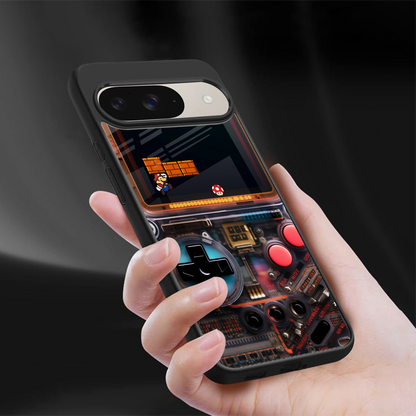 og gameboy back phone cover | glass case for google pixel 9
