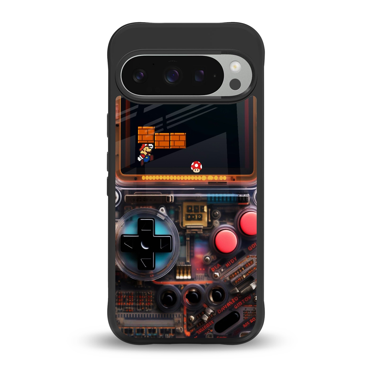 og gameboy back phone cover | glass case for google pixel 9 pro xl