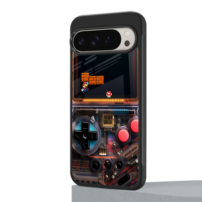 og gameboy back phone cover | glass case for google pixel 9 pro