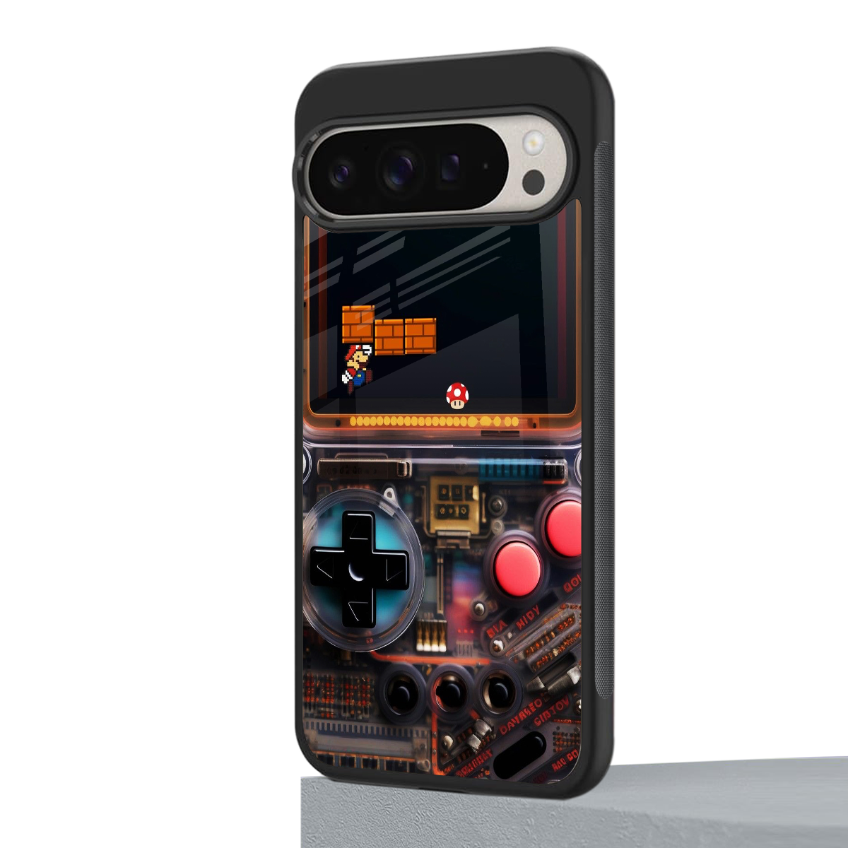 og gameboy back phone cover | glass case for google pixel 9 pro xl