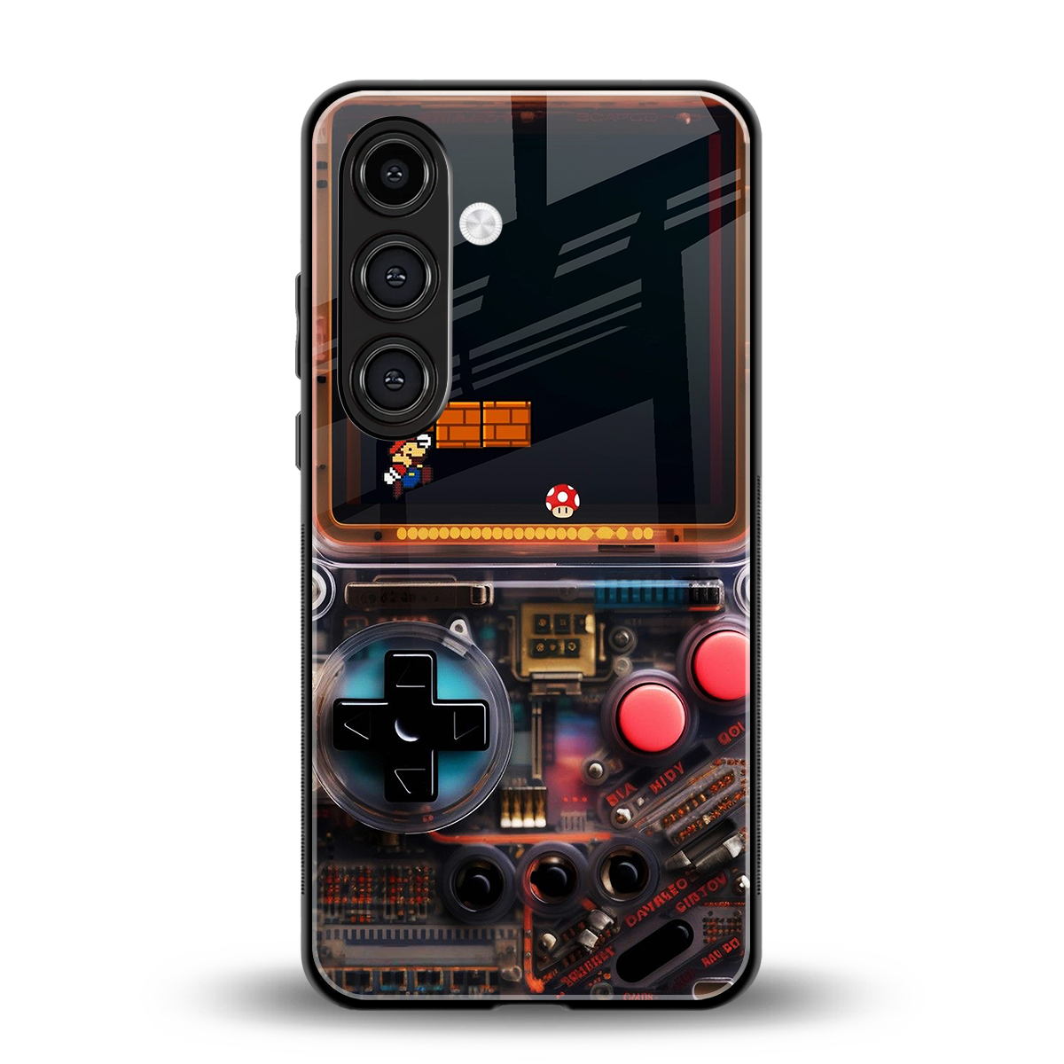 og gameboy back phone cover | glass case for samsung galaxy s24 plus