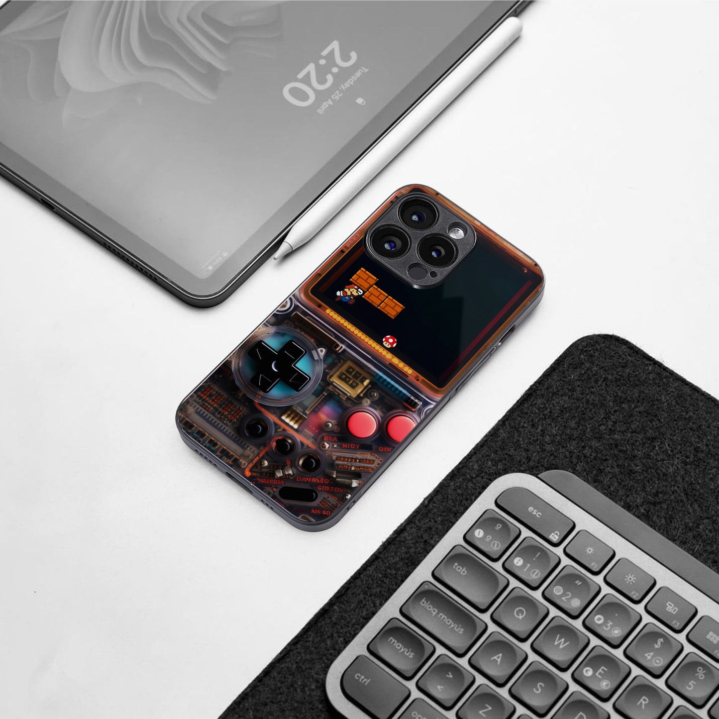 og gameboy back phone cover | glass case for iphone 16