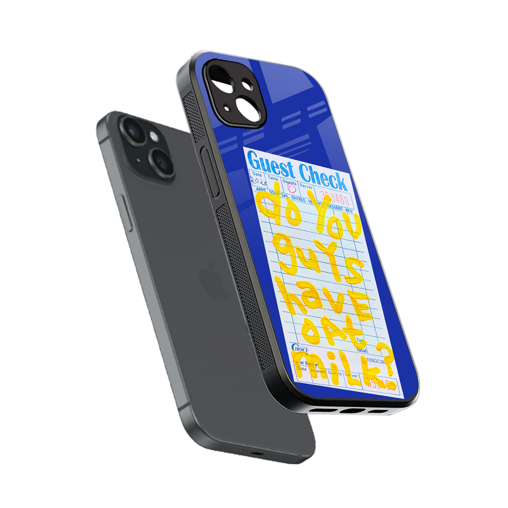 oat milk back phone cover | glass case for iphone 15 plus