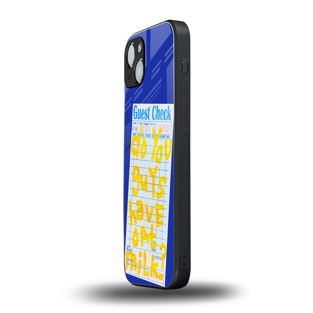 oat milk back phone cover | glass case for iphone 14 plus