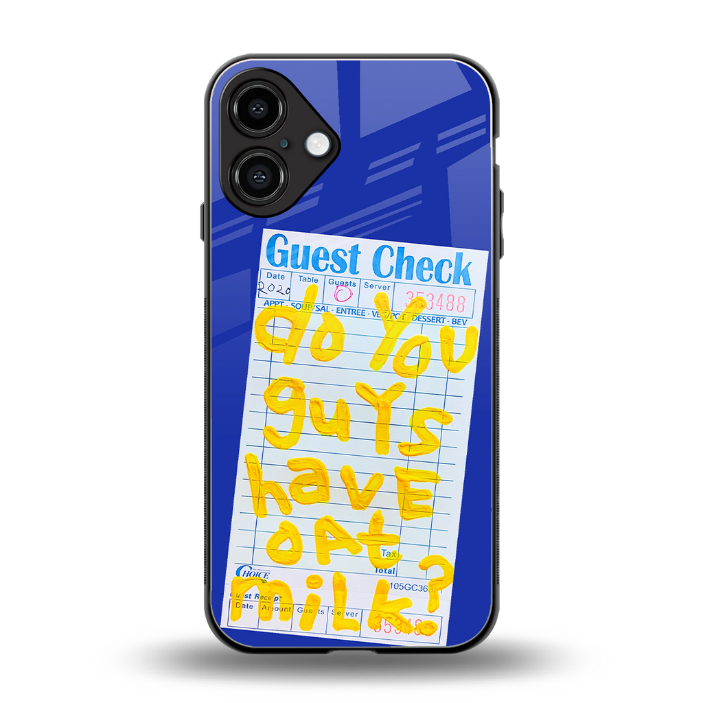 oat milk back phone cover | glass case for iphone 16 plus
