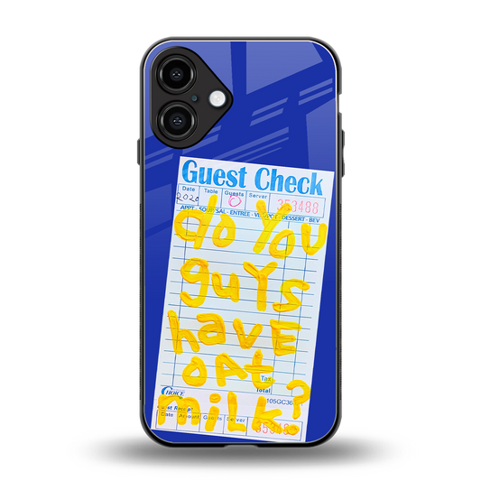 oat milk back phone cover | glass case for iphone 16 plus