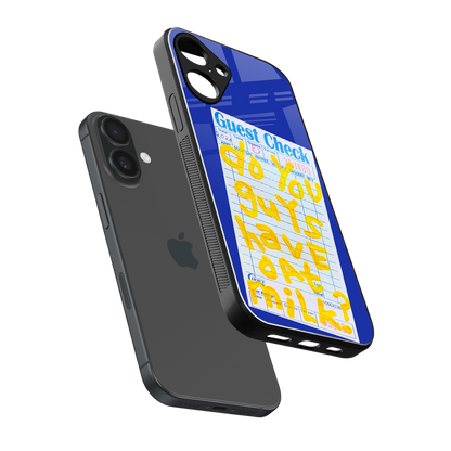 oat milk back phone cover | glass case for iphone 16 plus