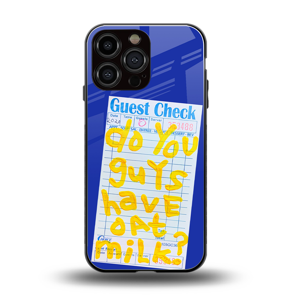 oat milk back phone cover | glass case for iphone 16 pro max