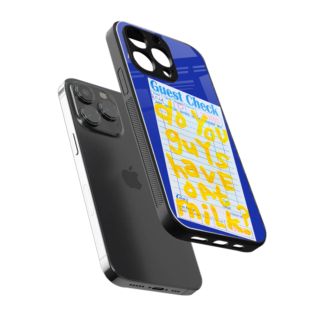 oat milk back phone cover | glass case for iphone 16 pro max