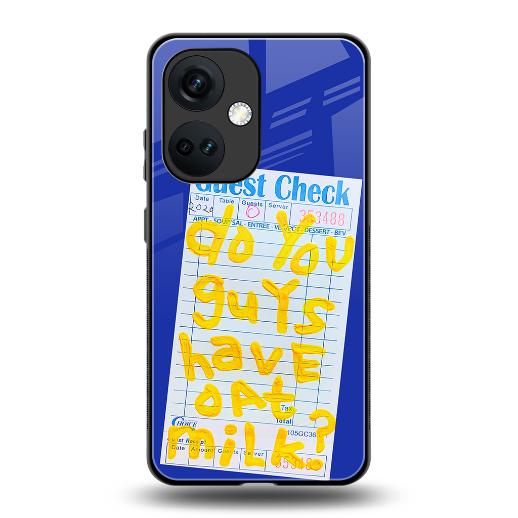 oat milk back phone cover | glass case for oneplus nord ce 3
