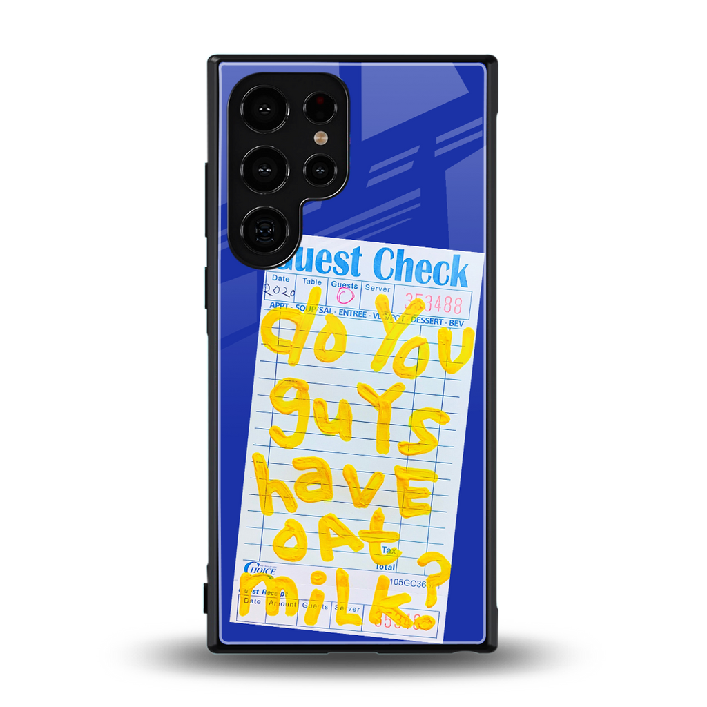 oat milk back phone cover | glass case for samsung galaxy s24 ultra