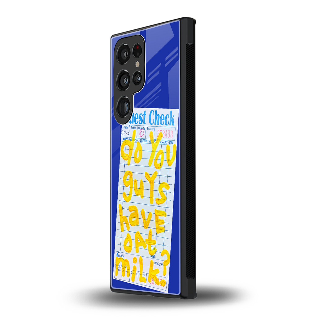 oat milk back phone cover | glass case for samsung galaxy s23 ultra