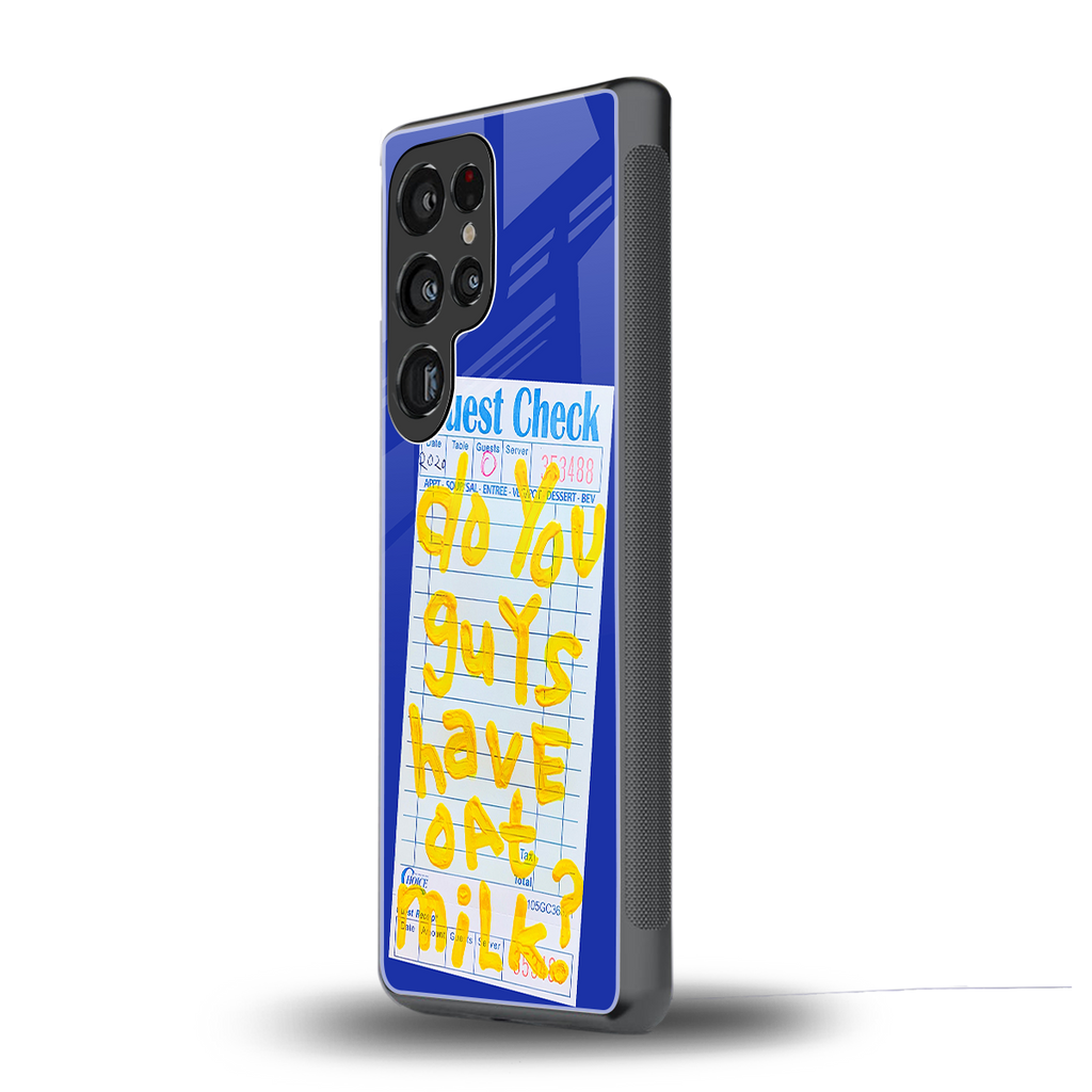 oat milk back phone cover | glass case for samsung galaxy s25 ultra