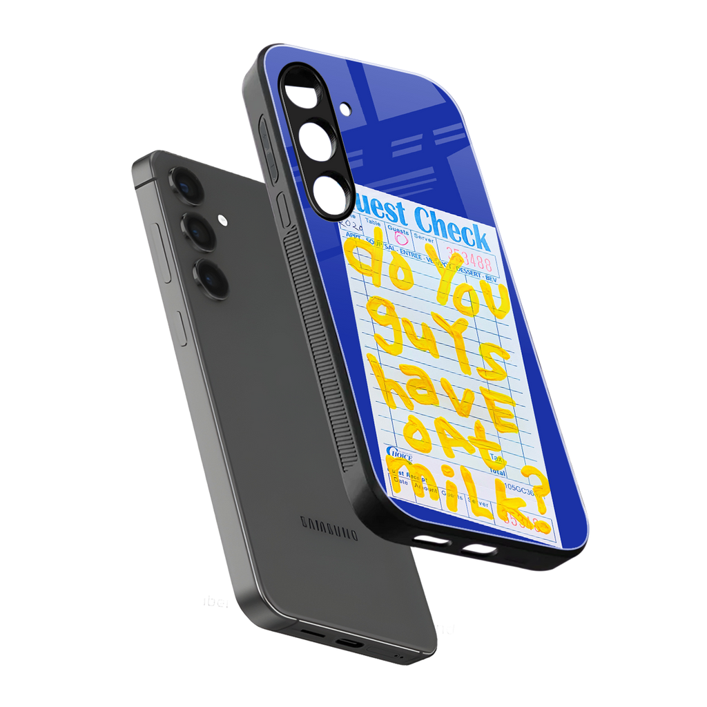 oat milk back phone cover | glass case for samsung galaxy s24 plus