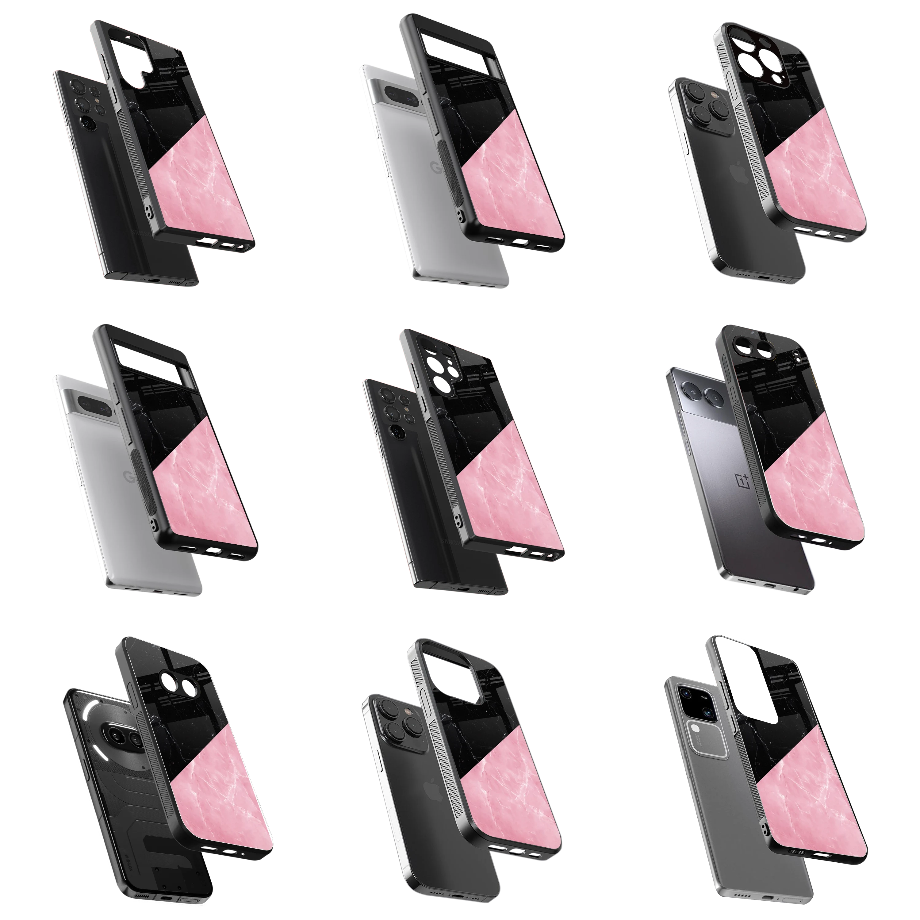 Durable Glass Back Mobile Case for iPhone, Samsung, OnePlus, Google Pixel, Redmi, Vivo, Oppo