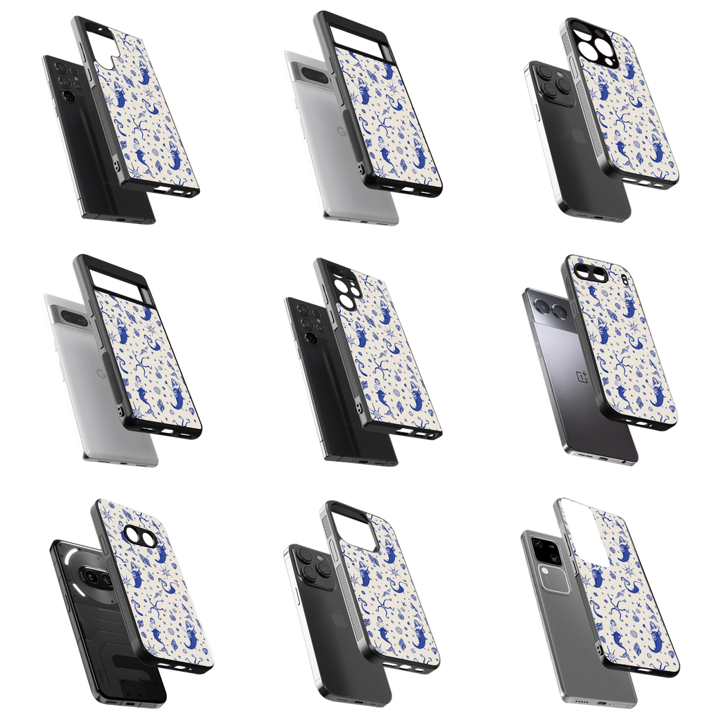 Durable Glass Back Mobile Case for iPhone, Samsung, OnePlus, Google Pixel, Redmi, Vivo, Oppo