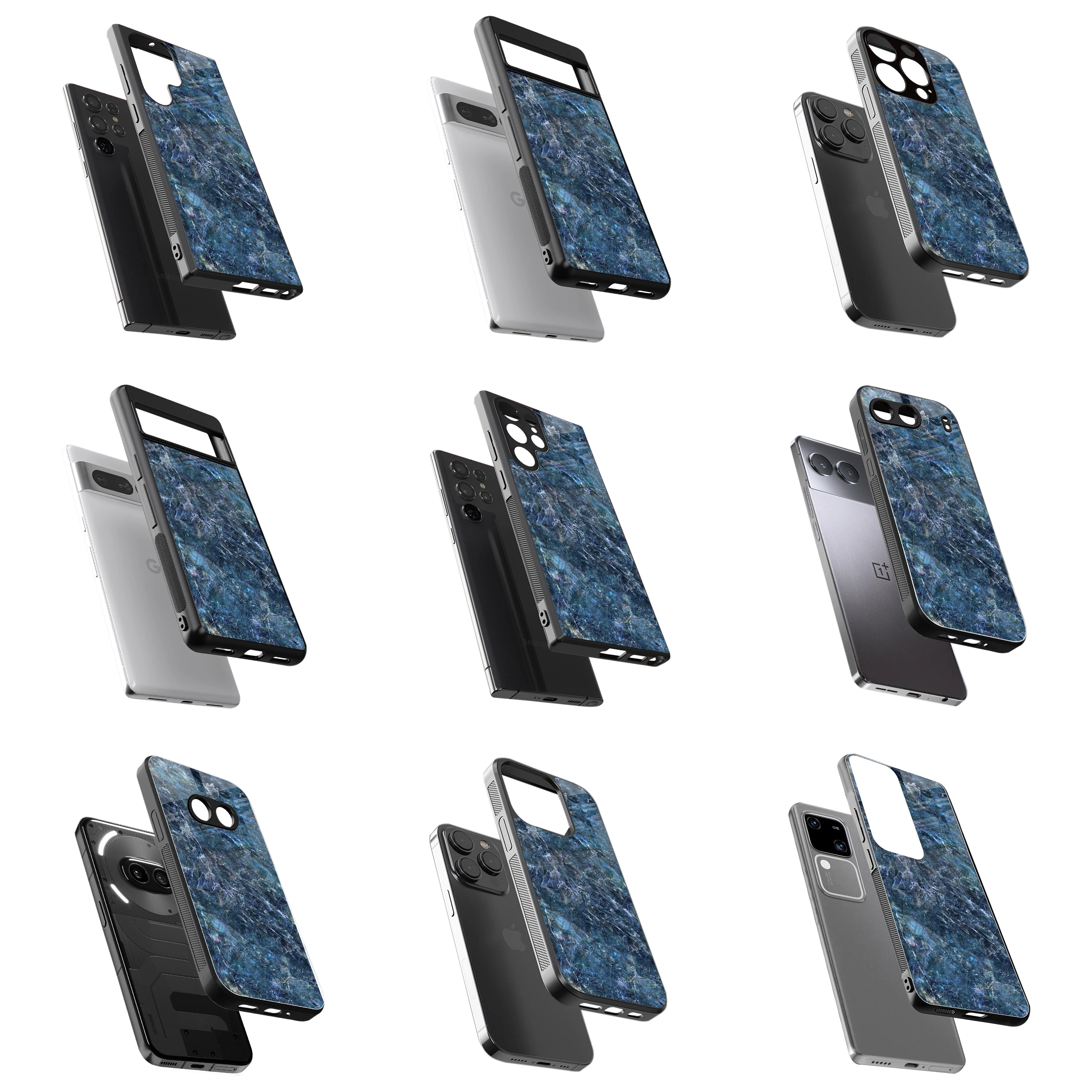 Durable Glass Back Mobile Case for iPhone, Samsung, OnePlus, Google Pixel, Redmi, Vivo, Oppo