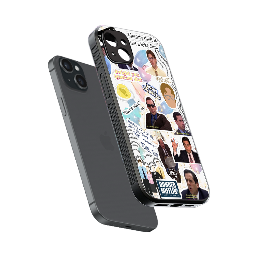 office mix back phone cover | glass case for iphone 15 plus