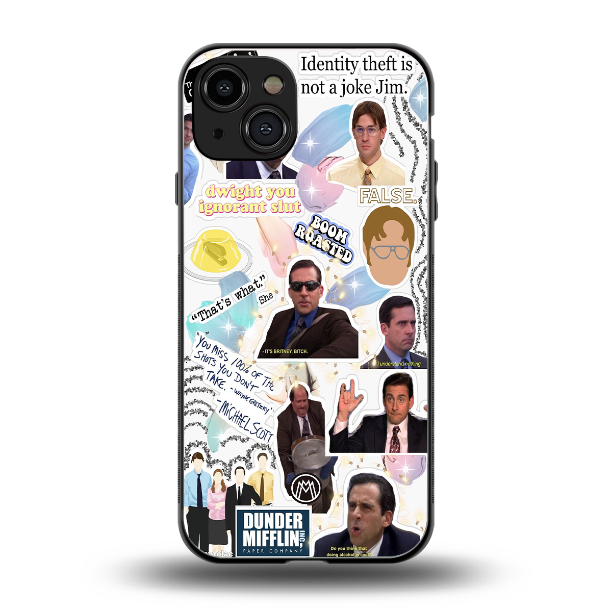 office mix back phone cover | glass case for iphone 15