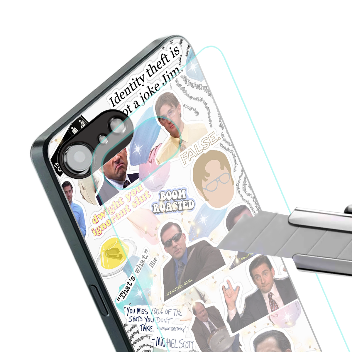 office mix back phone cover | glass case for iphone 16e