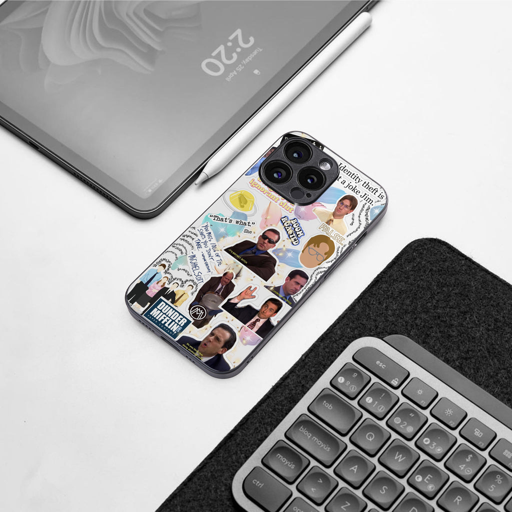 office mix back phone cover | glass case for iphone 16 plus