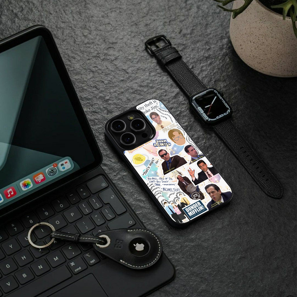 office mix back phone cover | glass case for iphone 15 plus