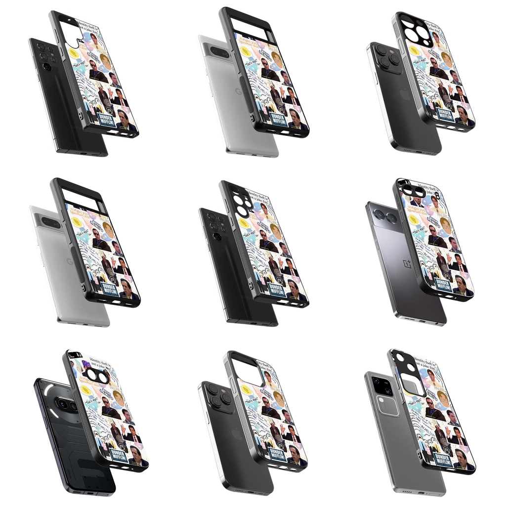 Durable Glass Back Mobile Case for iPhone, Samsung, OnePlus, Google Pixel, Redmi, Vivo, Oppo