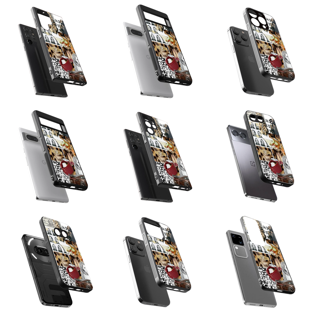 Durable Glass Back Mobile Case for iPhone, Samsung, OnePlus, Google Pixel, Redmi, Vivo, Oppo