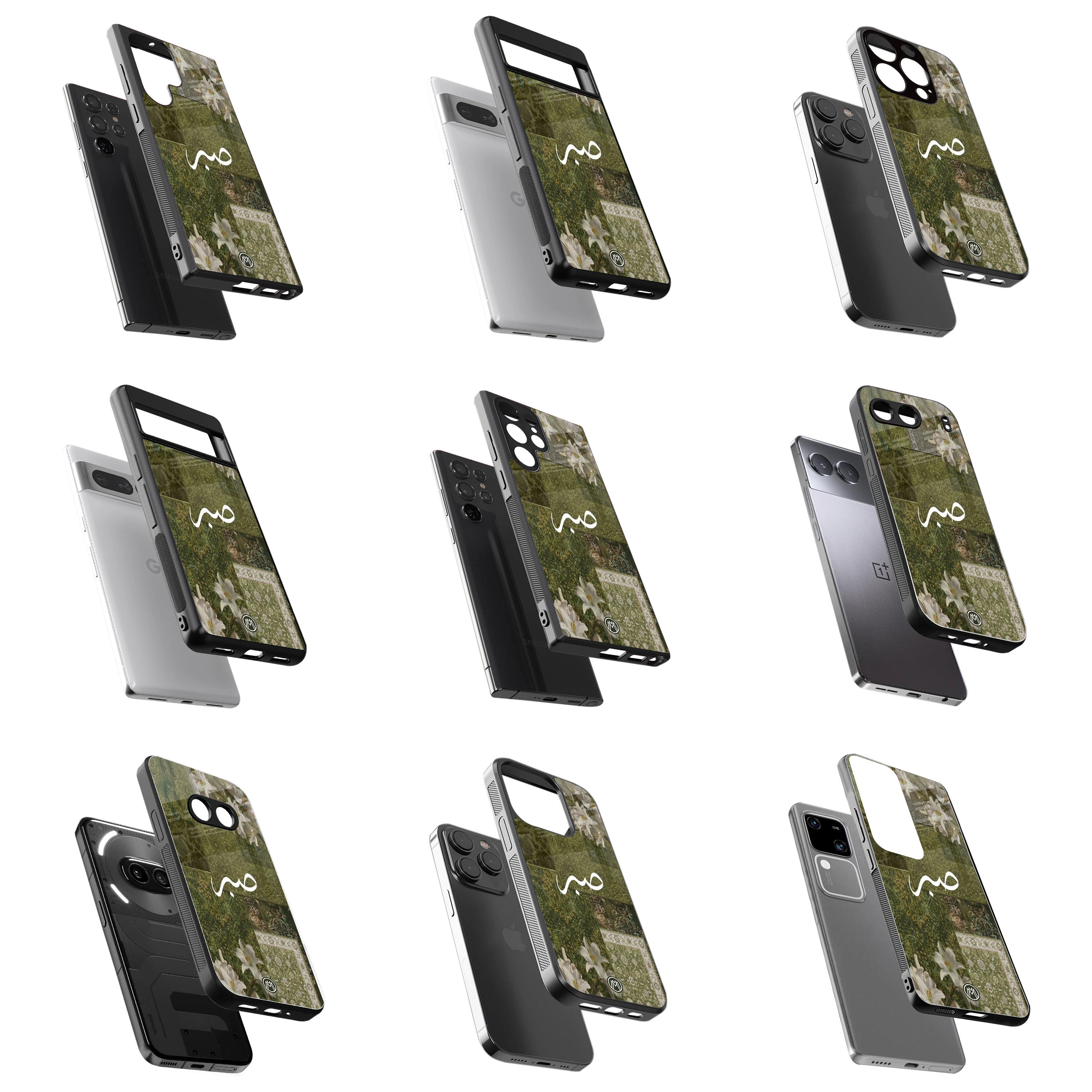 Durable Glass Back Mobile Case for iPhone, Samsung, OnePlus, Google Pixel, Redmi, Vivo, Oppo