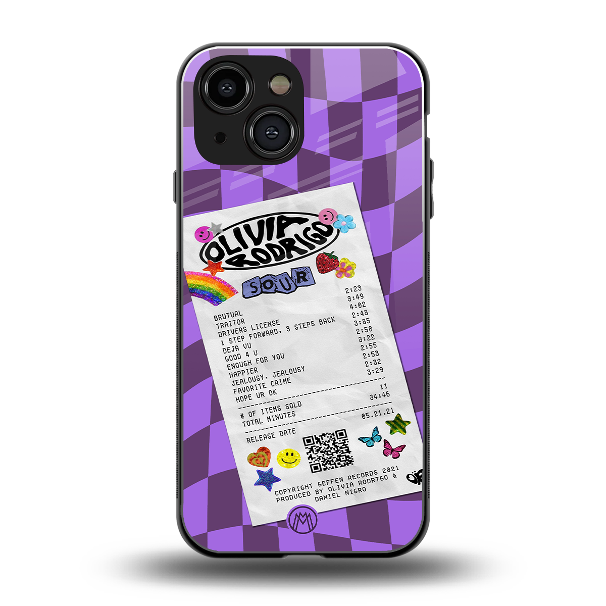 olivia rodrigo back phone cover | glass case for iphone 13 mini