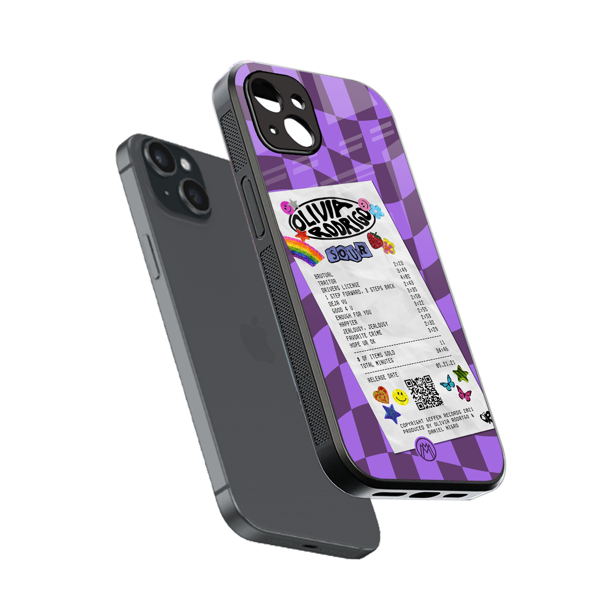 olivia rodrigo back phone cover | glass case for iphone 15 plus