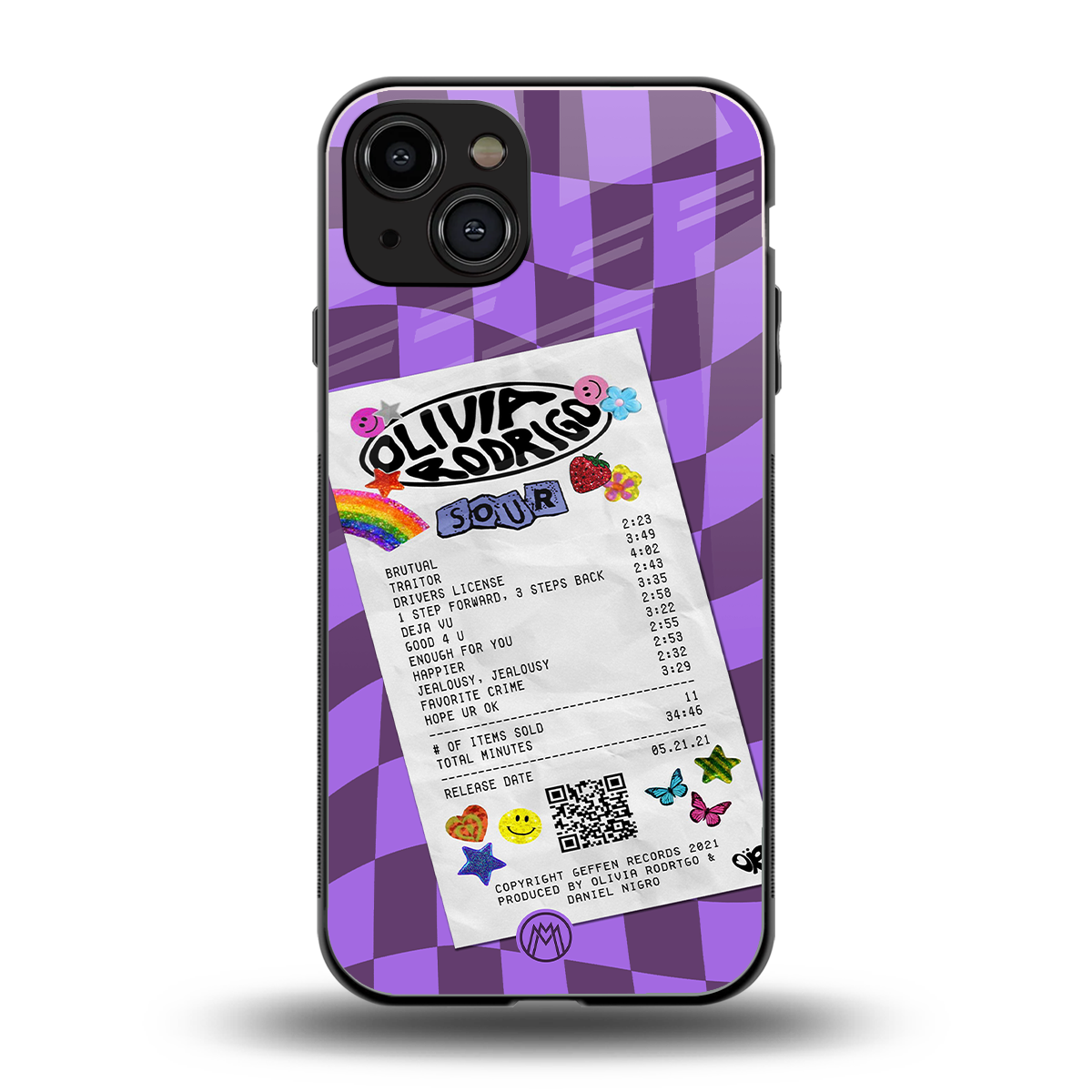 olivia rodrigo back phone cover | glass case for iphone 15
