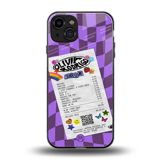 olivia rodrigo back phone cover | glass case for iphone 15