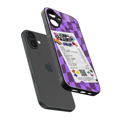 olivia rodrigo back phone cover | glass case for iphone 16 plus