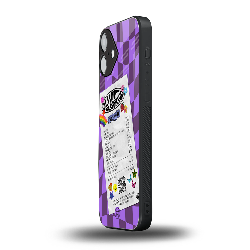 olivia rodrigo back phone cover | glass case for iphone 16 plus
