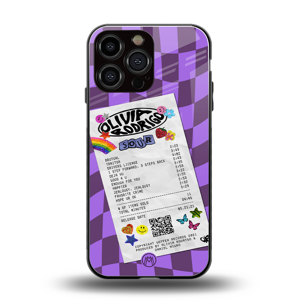 olivia rodrigo back phone cover | glass case for iphone 16 pro max