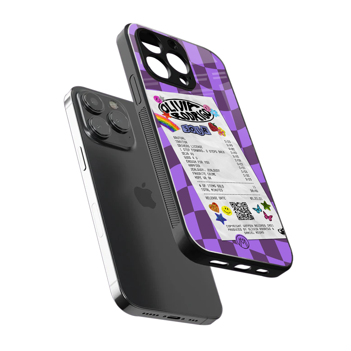 olivia rodrigo back phone cover | glass case for iphone 16 pro max
