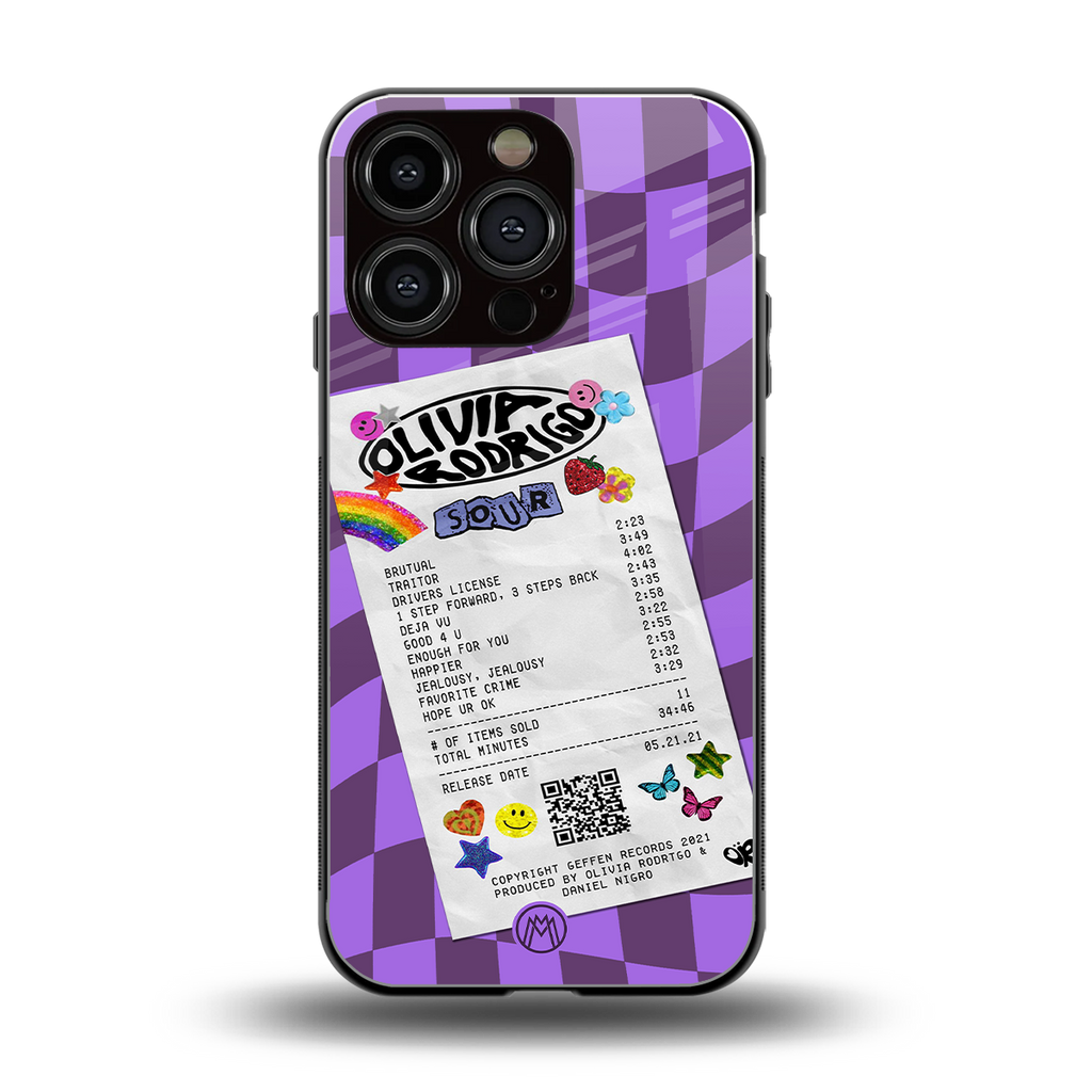 olivia rodrigo back phone cover | glass case for iphone 16 pro