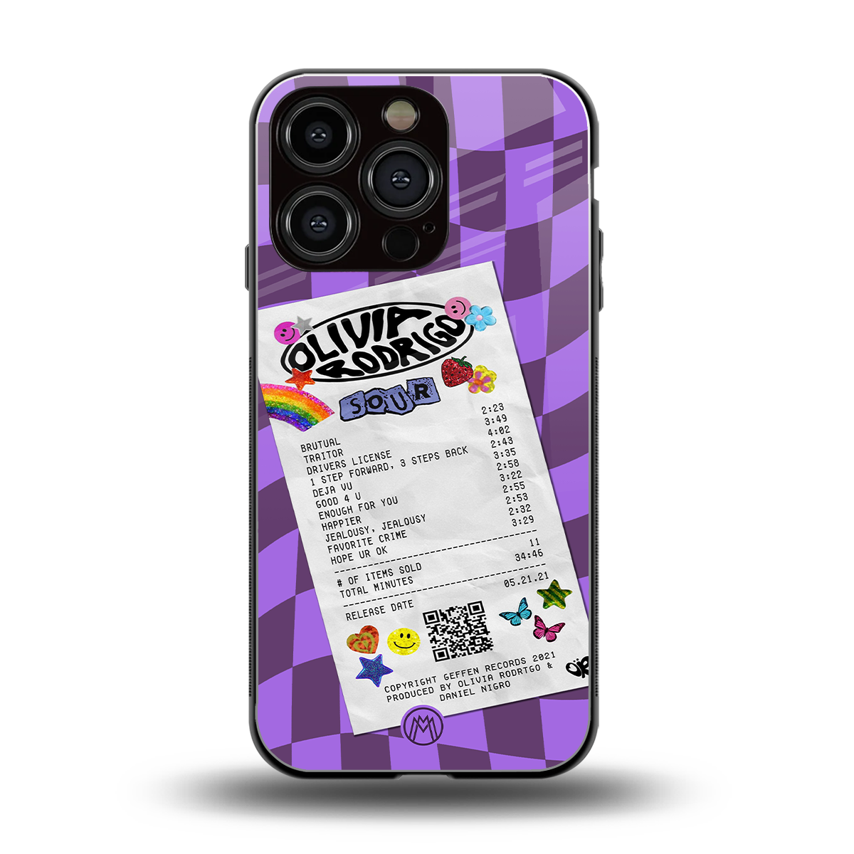 olivia rodrigo back phone cover | glass case for iphone 16 pro