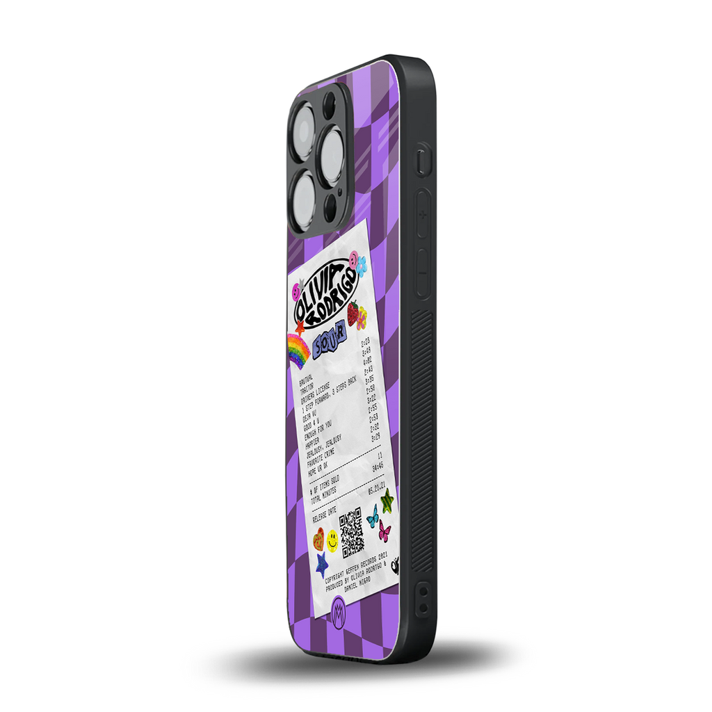 olivia rodrigo back phone cover | glass case for iphone 16 pro