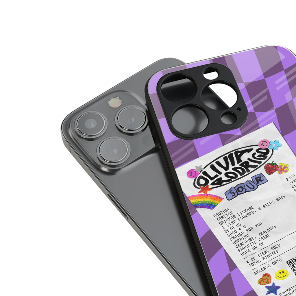 olivia rodrigo back phone cover | glass case for iphone 15 plus