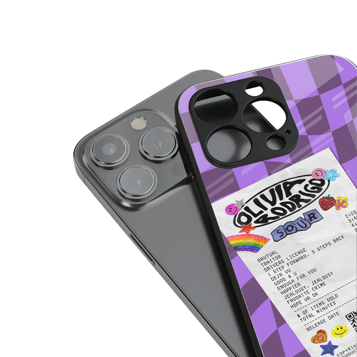 olivia rodrigo back phone cover | glass case for iphone 15 plus