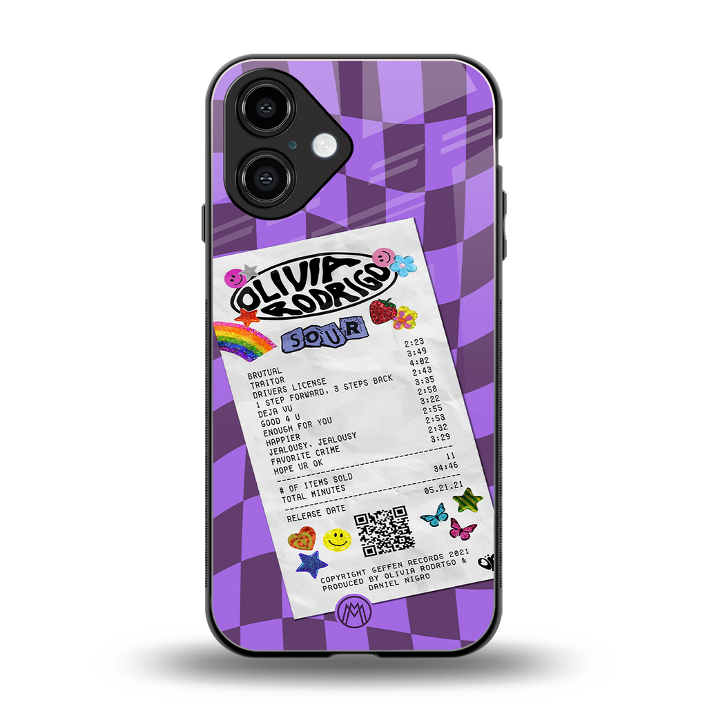 olivia rodrigo back phone cover | glass case for iphone 16