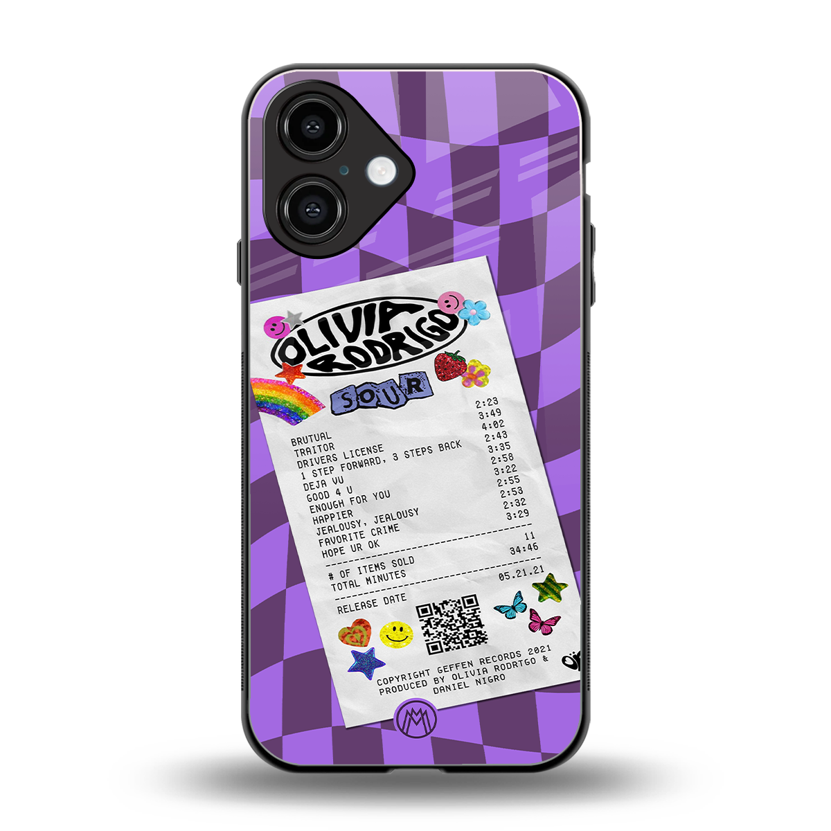 olivia rodrigo back phone cover | glass case for iphone 16