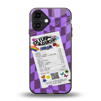 olivia rodrigo back phone cover | glass case for iphone 16