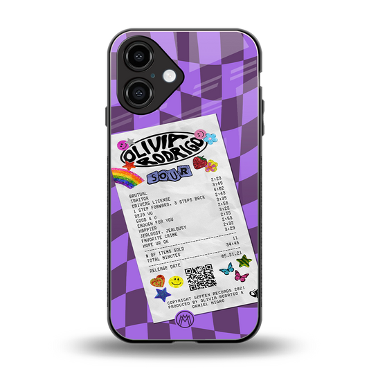 olivia rodrigo back phone cover | glass case for iphone 16