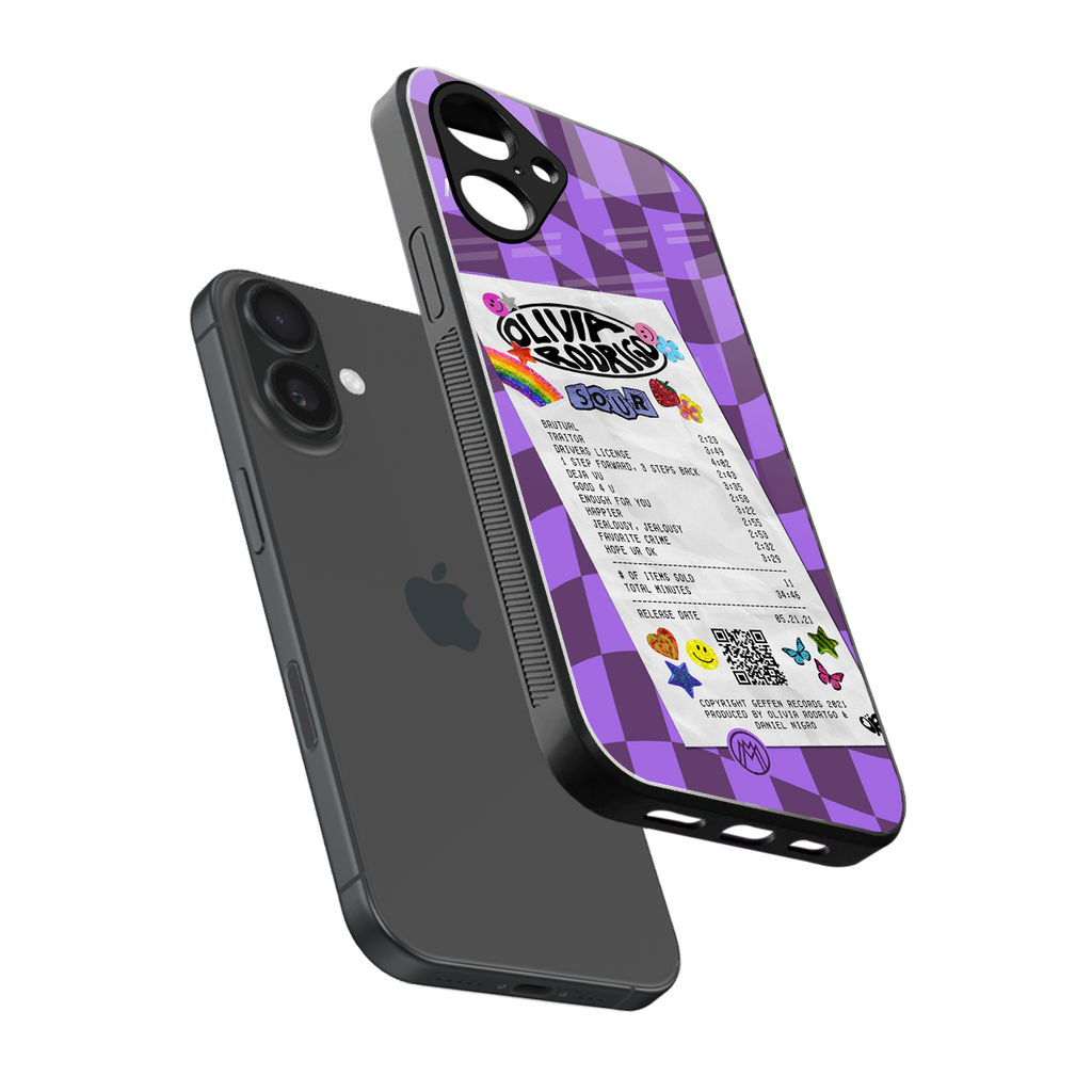 olivia rodrigo back phone cover | glass case for iphone 16