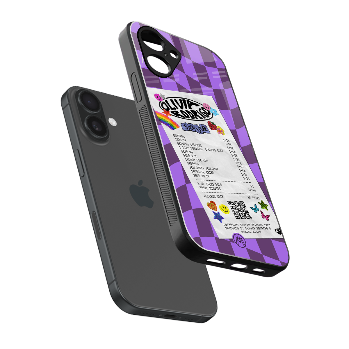 olivia rodrigo back phone cover | glass case for iphone 16