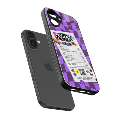 olivia rodrigo back phone cover | glass case for iphone 16