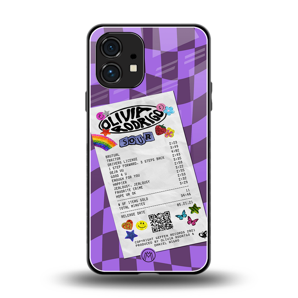 olivia rodrigo back phone cover | glass case for nothing phone 1